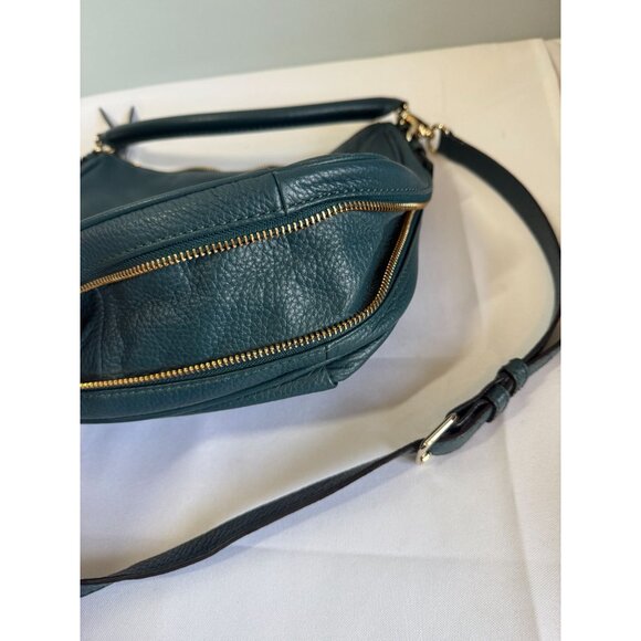 Kate Spade Vivian Hobo Bag Green Pebble Leather Purse Pockets Shoulder Strap - Picture 6 of 11
